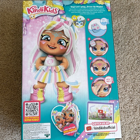 Kindi Kids Dress up  Unicorn Toddler 10 inch Doll with Face Paint Reveal,Ages 3+ - Picture 2 of 6